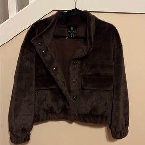 House of Harlow chocolate Brown Faux Fur Jacket